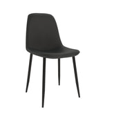 Set of 4 Sera Upholstered Side Black Chair With Black Leg